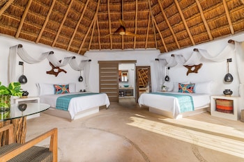 Premium Bungalow | Premium bedding, down comforters, Select Comfort beds, minibar at Mahekal Beach Front Resort & Spa