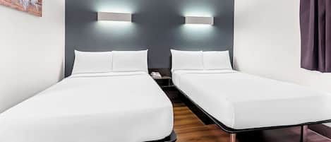 Standard Room, 2 Double Beds, Non Smoking | Free WiFi, bed sheets
