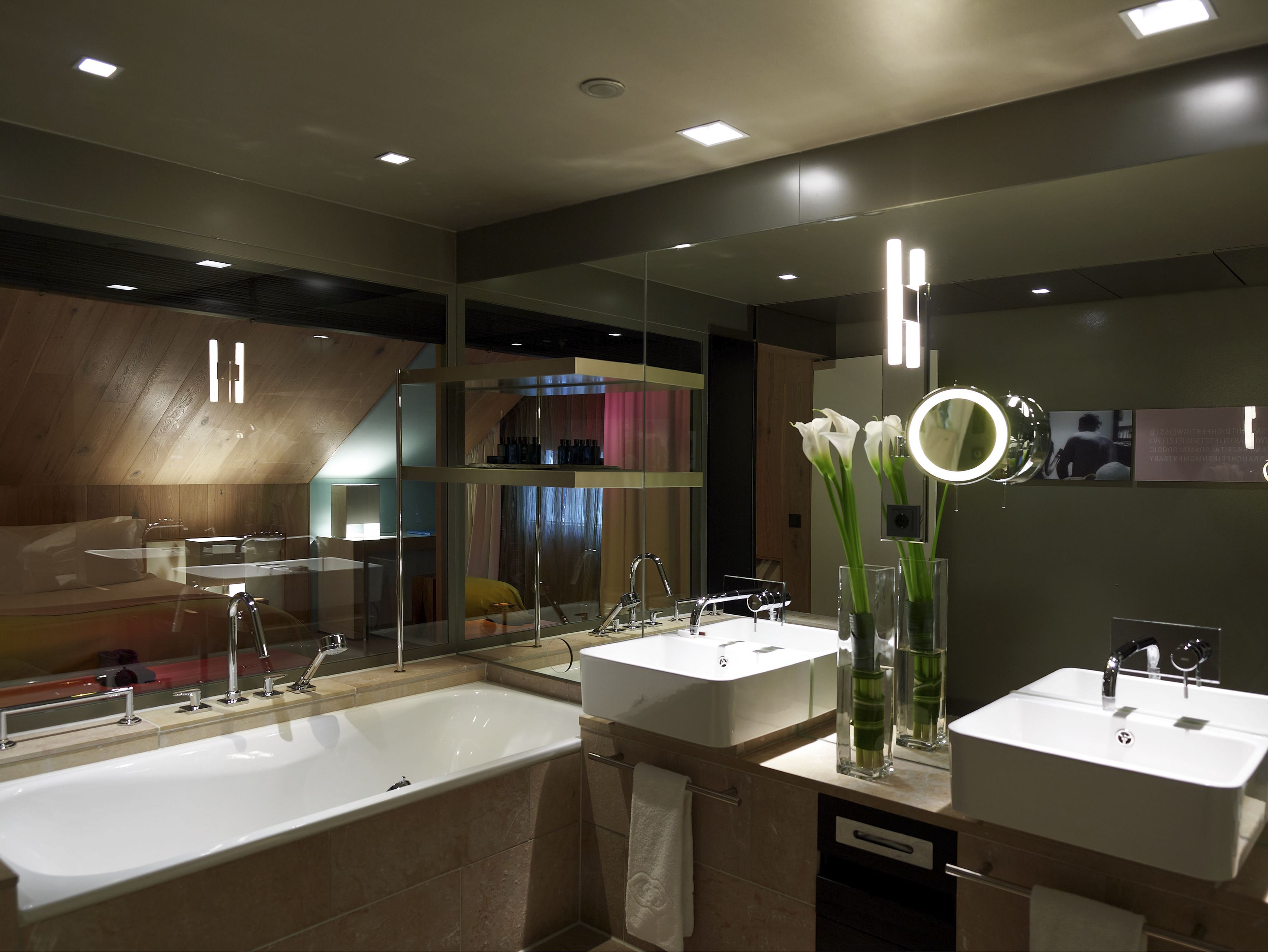 suite, 1 king bed, corner (opera) | bathroom | designer toiletries, hair dryer, bathrobes, slippers