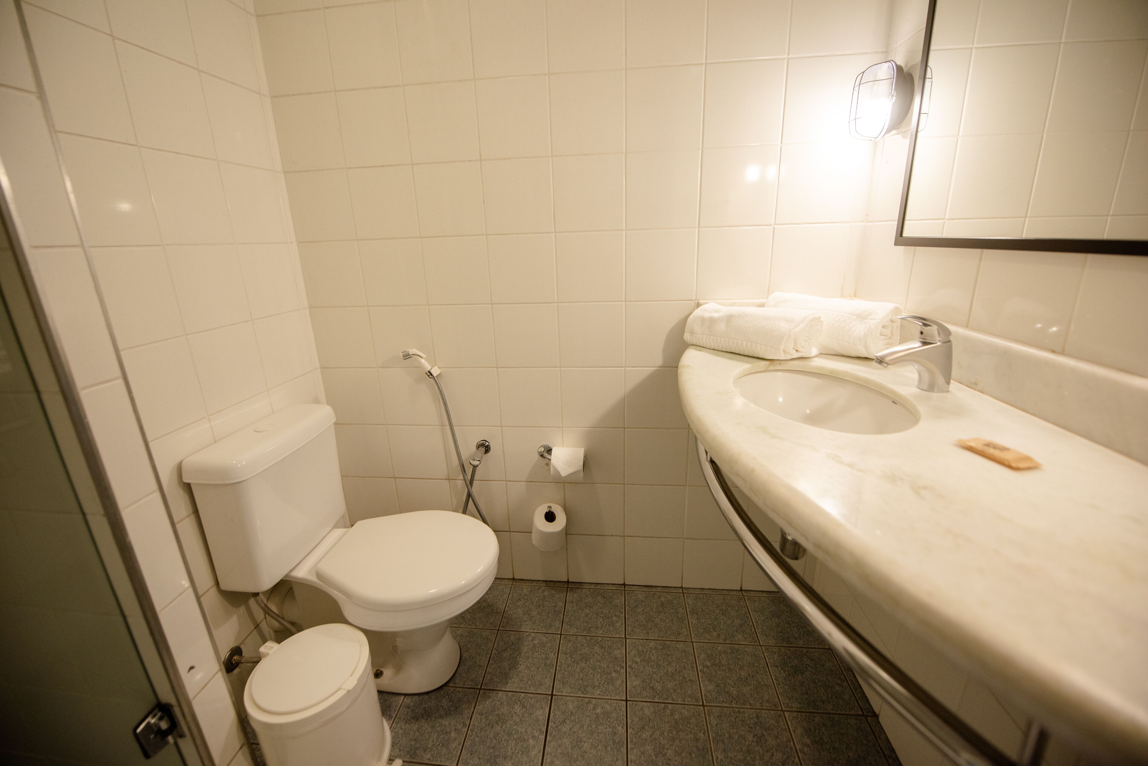 standard room, 1 double bed | bathroom | shower, eco-friendly toiletries, hair dryer, towels
