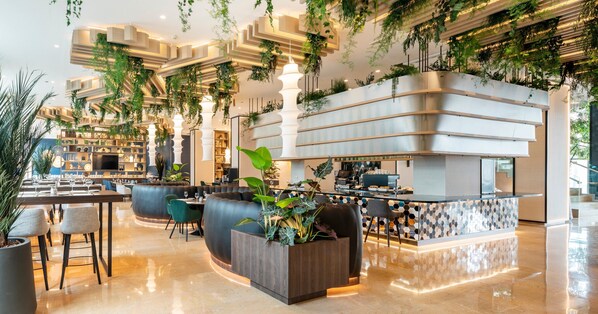 Lobby lounge, pool views, open daily