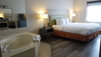 Suite, 1 King Bed, Accessible, Jetted Tub (Non-smoking) | Premium bedding, desk, blackout drapes, iron/ironing board