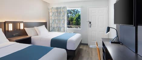 Deluxe Room, 2 Double Beds, Non Smoking, Refrigerator & Microwave | Desk, free WiFi, bed sheets