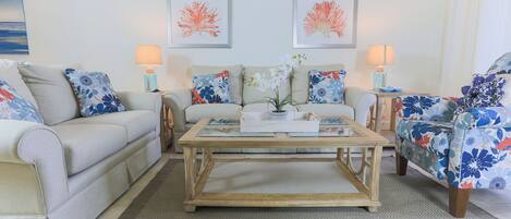 Condo, 2 Bedrooms (Condo in Yacht Harbor, w/view 263) | Living area | 27-inch TV with digital channels, DVD player