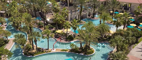 Indoor pool, 9 outdoor pools, pool umbrellas, pool loungers