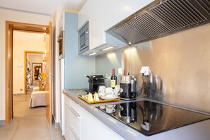 Microwave, coffee/tea maker, highchair