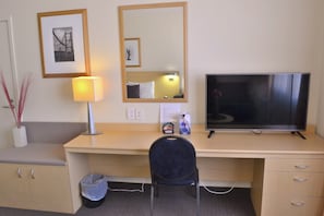 In-room safe, desk, iron/ironing board, free cribs/infant beds