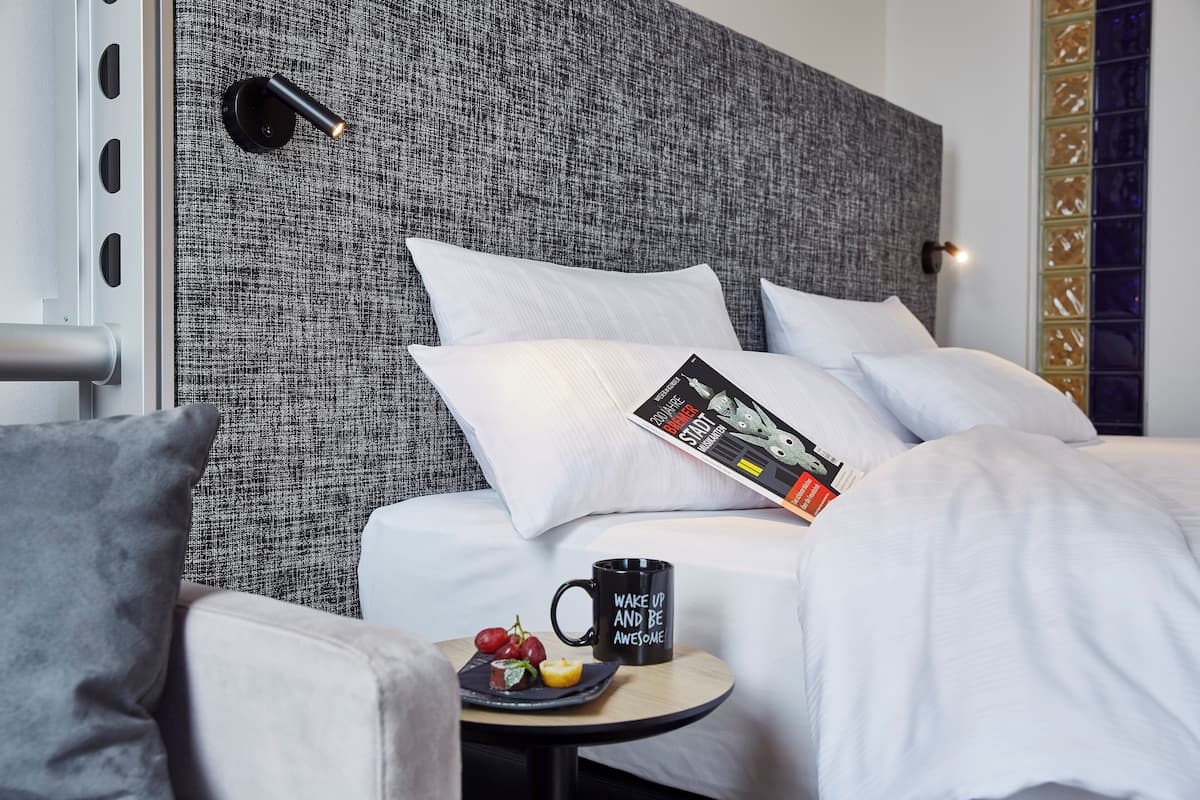 Allergivenligt sengetøj, minibar, skrivebord, mørklægningsgardiner