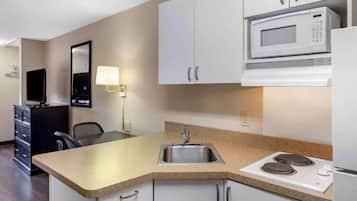 Fridge, microwave, oven, toaster