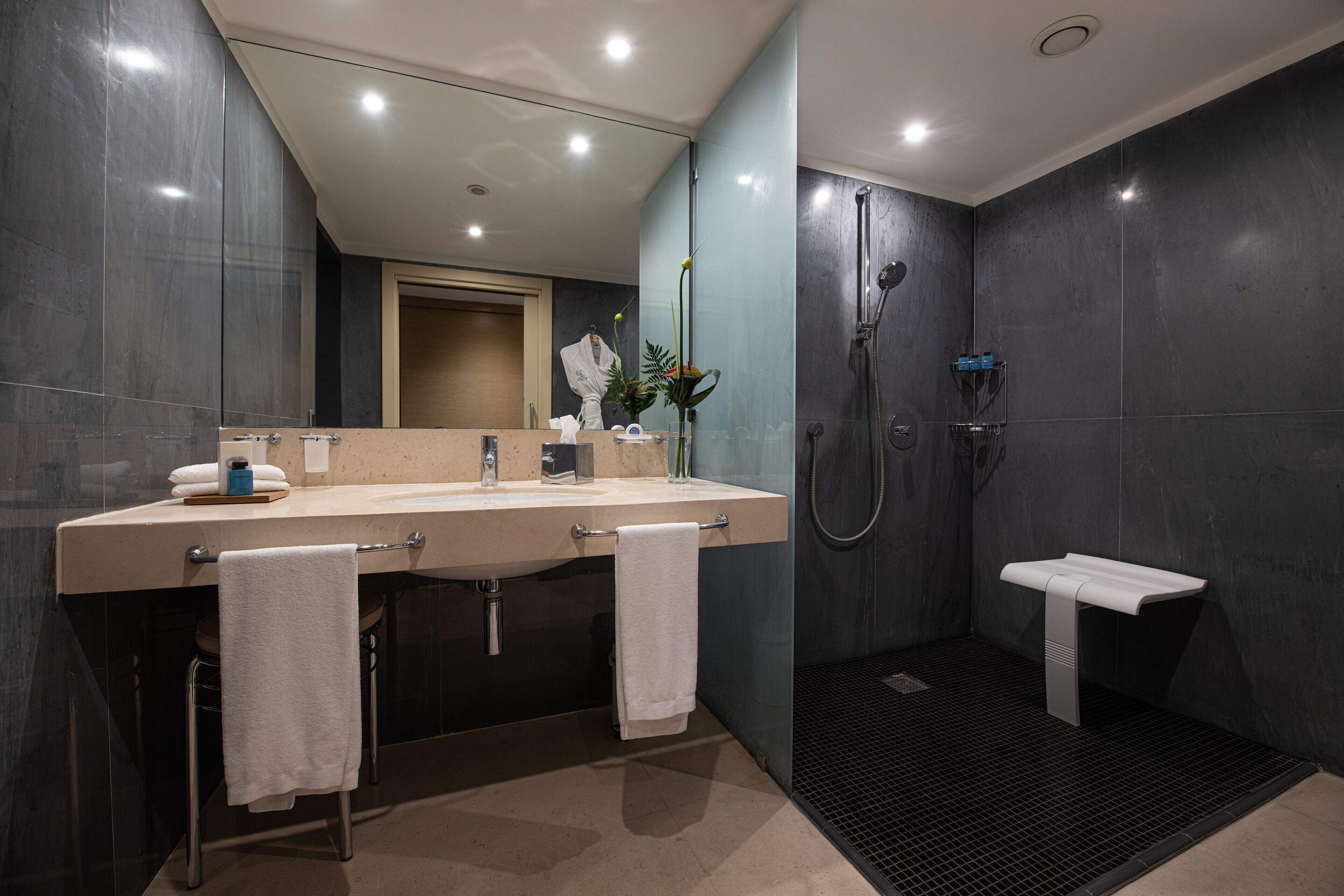 superior room, harbor view - 1st floor only | bathroom | separate bathtub and shower, deep-soaking bathtub, designer toiletries