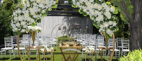 Outdoor wedding area