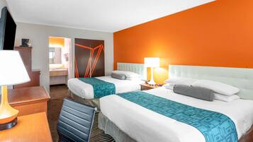 Standard Room, 2 Queen Beds | In-room safe, desk, iron/ironing board, free cots/infant beds