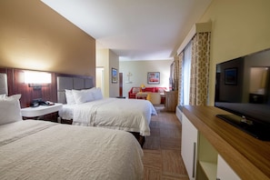 Studio, Two Queen Beds, Non-Smoking | Living area | 42-inch LCD TV with digital channels, TV