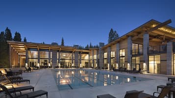 Outdoor pool, open 8:00 AM to 8:00 PM, pool umbrellas, pool loungers