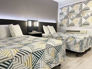 Blackout drapes, free WiFi, bed sheets