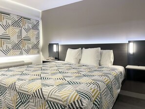 Blackout drapes, free WiFi, bed sheets