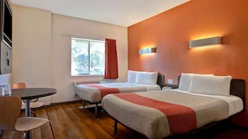 Desk, blackout curtains, free WiFi, bed sheets