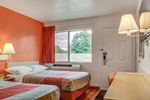 Desk, free WiFi, bed sheets