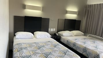 Desk, free WiFi, bed sheets