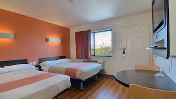 Blackout drapes, free WiFi, bed sheets