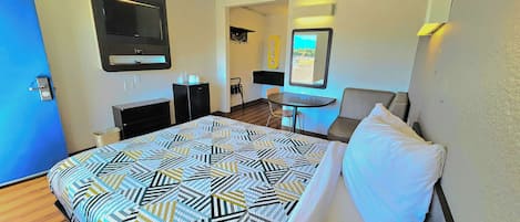 Blackout curtains, free WiFi, bed sheets