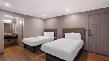 Desk, blackout curtains, free cots/infant beds, free WiFi