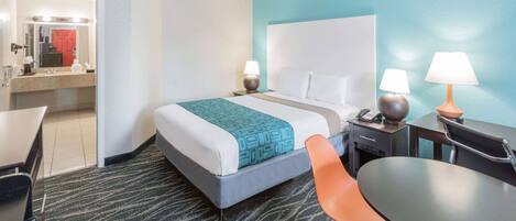 Kamer, 1 kingsize bed, toegankelijk voor mindervaliden, niet-roken | 1 slaapkamer, pillowtop-bedden, een bureau, een laptopwerkplek