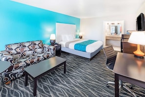 Pillow-top beds, desk, laptop workspace, iron/ironing board