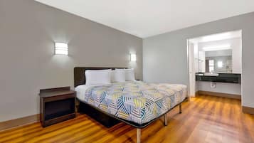 Desk, laptop workspace, WiFi (free), bed sheets
