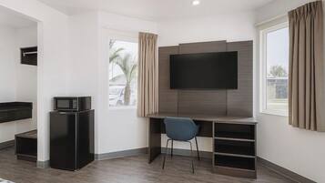 Desk, free WiFi, bed sheets