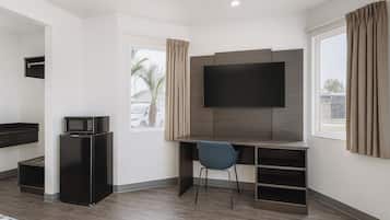 Desk, free WiFi, bed sheets