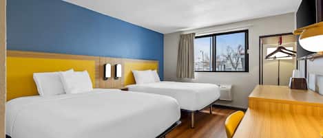 Standard Room, 2 Queen Beds, Non Smoking | Desk, laptop workspace, free WiFi, bed sheets