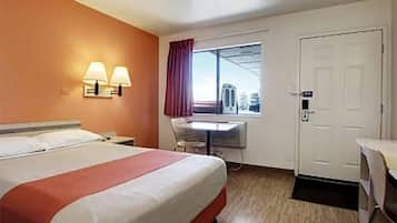 Desk, free WiFi, bed sheets