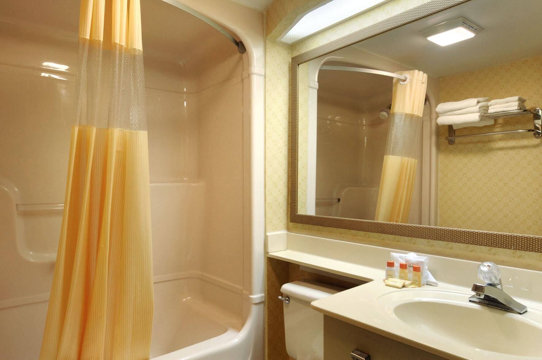 Bathroom | Combined shower/tub, deep soaking tub, free toiletries, hair dryer