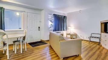 Desk, free WiFi, bed sheets