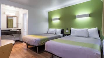 Deluxe Room, 2 Queen Beds, Non Smoking, Refrigerator | Desk, free WiFi, bed sheets