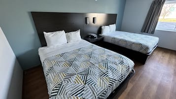 Desk, laptop workspace, blackout curtains, soundproofing