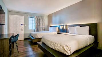 Escritorio, wifi gratis, ropa de cama y acceso para silla de ruedas