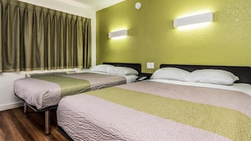 Desk, free WiFi, bed sheets