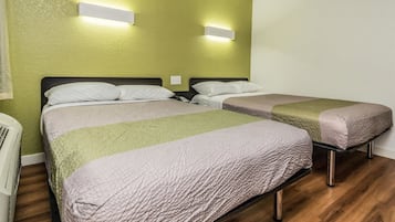 Desk, free WiFi, bed sheets
