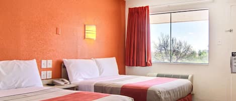 Standard Room, 2 Double Beds, Non Smoking | Free WiFi, bed sheets