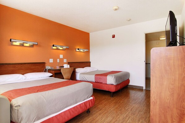 Desk, free WiFi, bed sheets