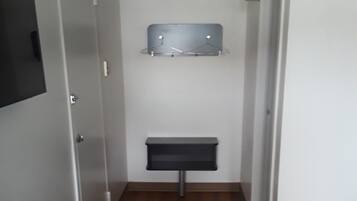 Desk, laptop workspace, blackout drapes, free WiFi