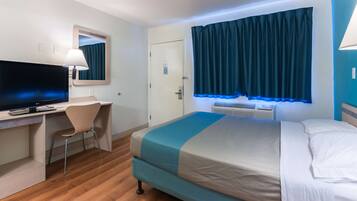 Desk, free WiFi, bed sheets