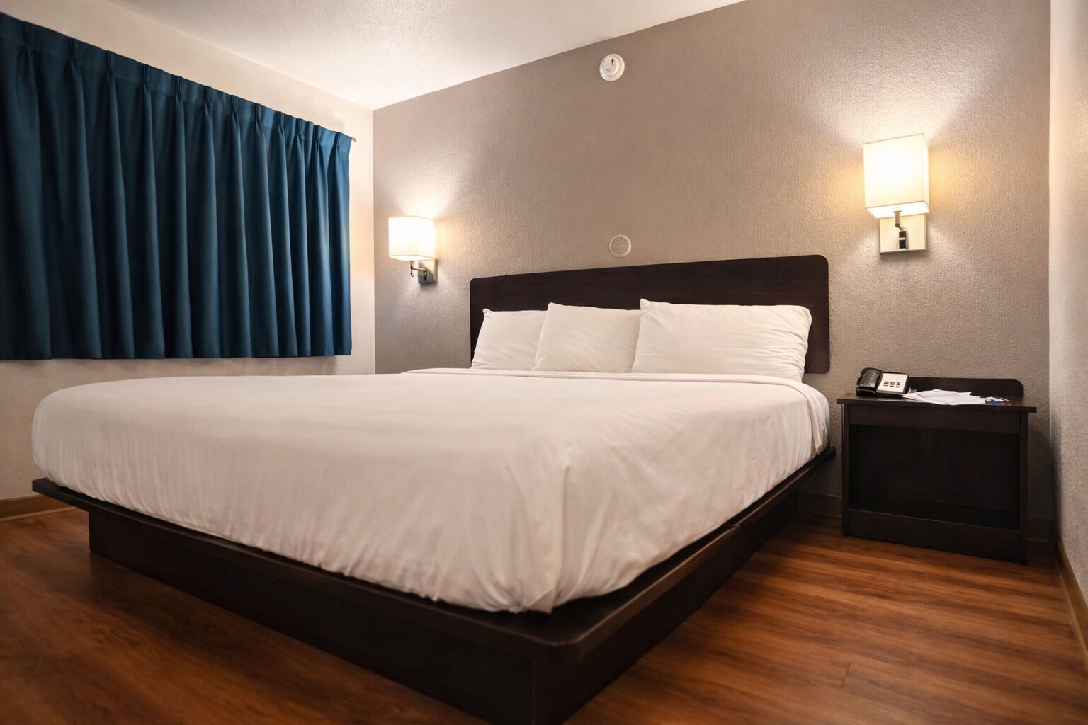 Blackout drapes, iron/ironing board, bed sheets