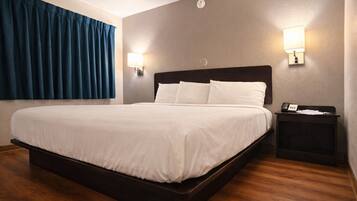 Blackout curtains, iron/ironing board, bed sheets