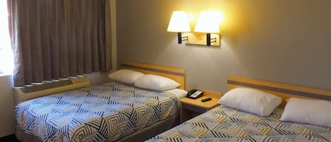 Desk, free WiFi, bed sheets