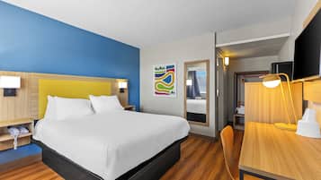 Desk, free WiFi, bed sheets, alarm clocks