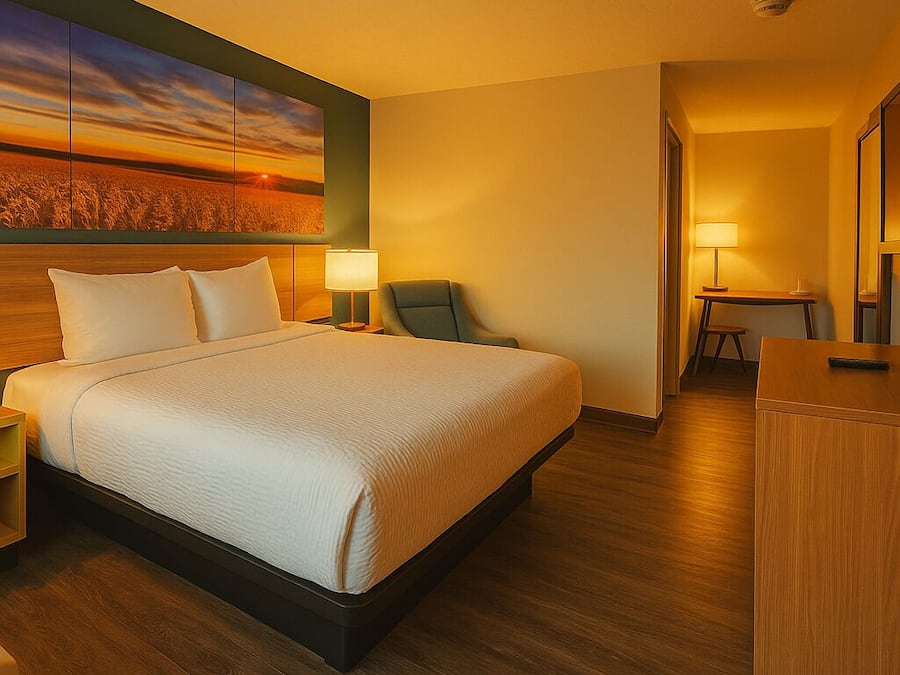 Ropa de cama de alta calidad y escritorio