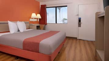 Desk, free WiFi, bed sheets